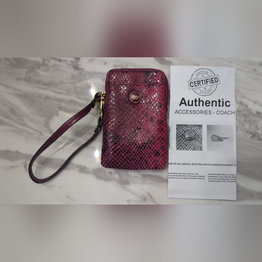 Coach Monogram Wristlet with Certificate of Authenticity